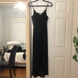 Black high low tulip hem dress